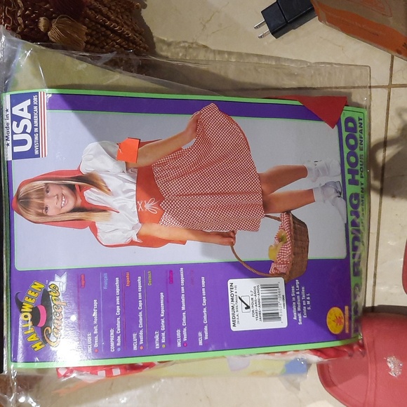 NIP RED RIDING HOOD COSTUME KIDS 5-7 YEARS HOODED CAPE DRESS BELTED CORSET - Picture 1 of 6